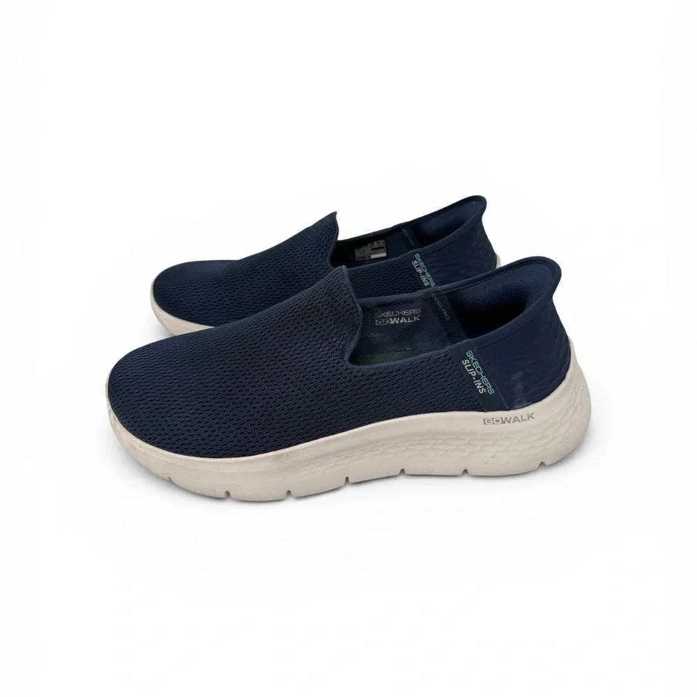 Skechers Slip-Ins Go Walk Slip On Sneakers Womens 11 Wide Navy Memory Foam